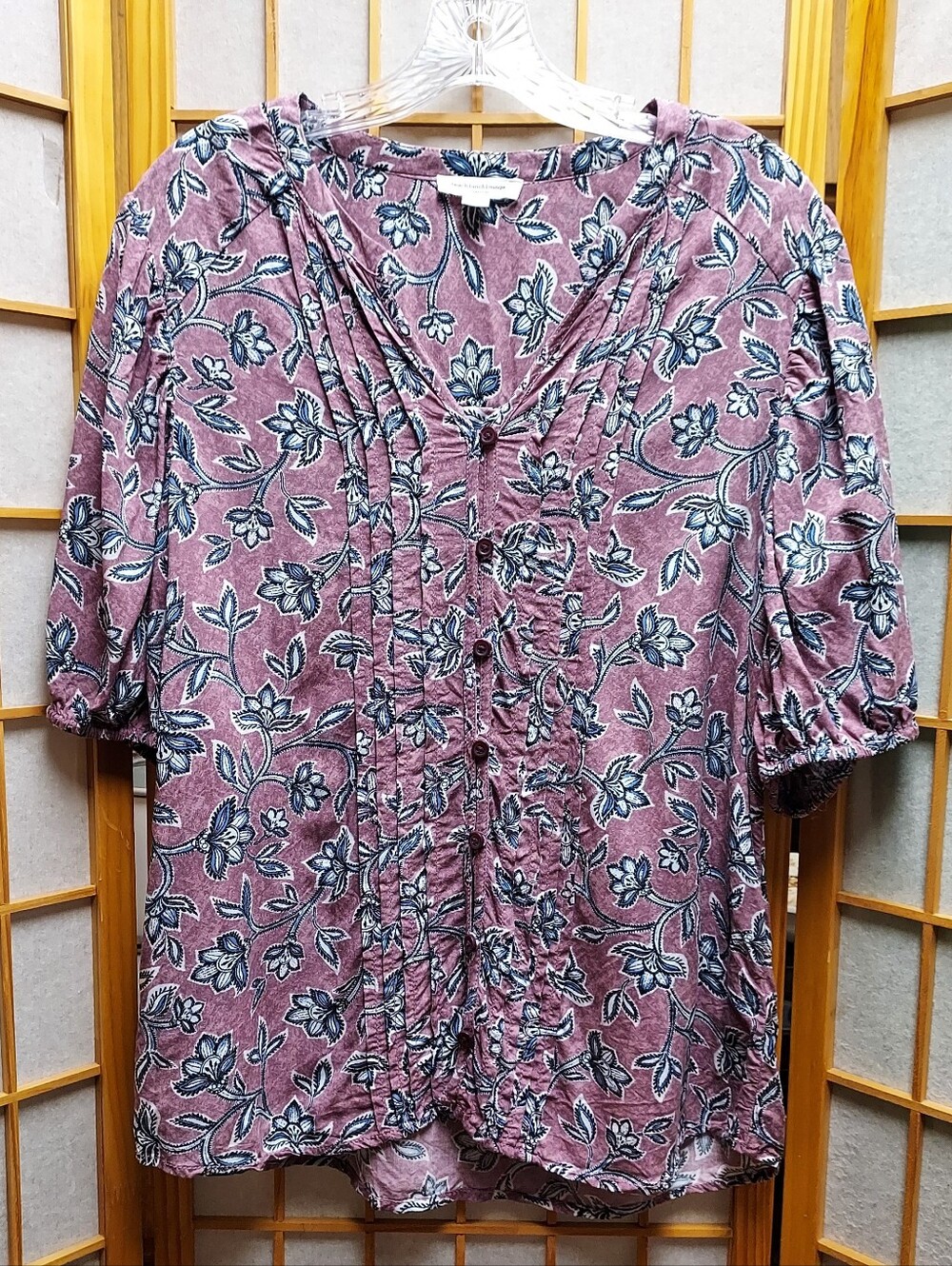 🌿 Beachlunchlounge Floral Paisley Shirt Womens M Juniors L